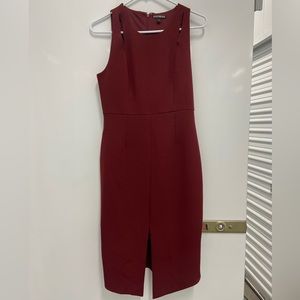 Maroon Form Fitting Express Dress